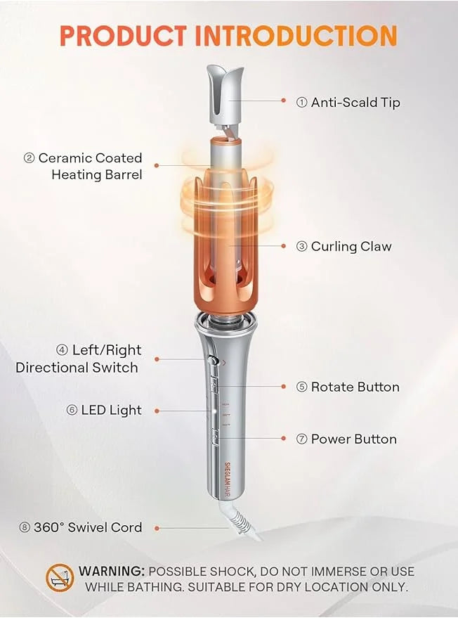 Limitted OFFER! Today On SHEGLAM Auto Hair Curling Iron With 1 Year Warrantee!